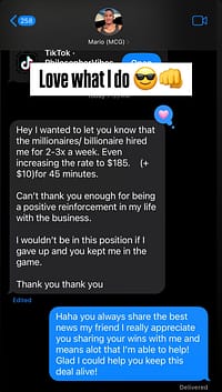 Client Testimonial 4 Customer testimonial screenshot praising marketing results
