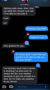 Client Testimonial 3 Client message about increased leads and business growth
